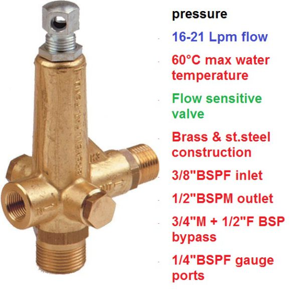 100 Bar 16-21 LPM Flow Sensitive Unloader Valve K3.2