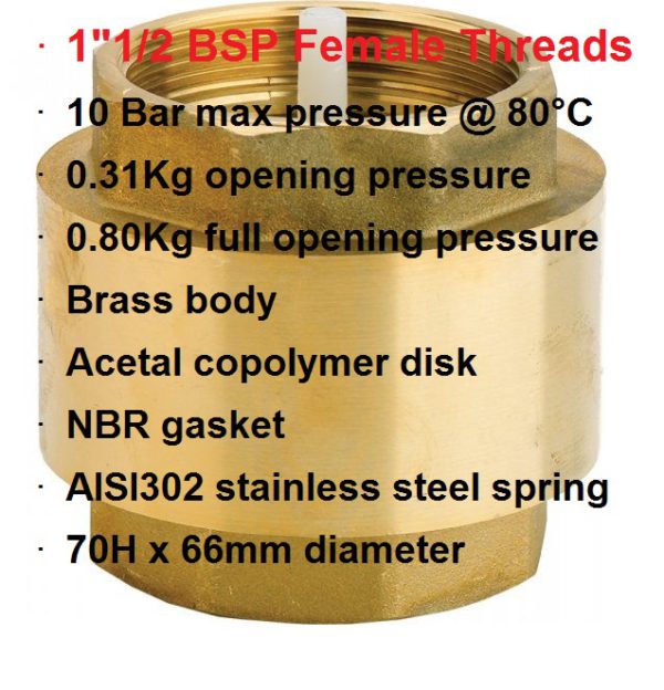 1 1/2" Check Valve NRV 407-1026