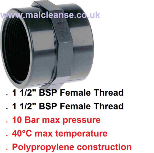 1 1/2" F x 1 1/2" F Socket POLY BSP 8054351