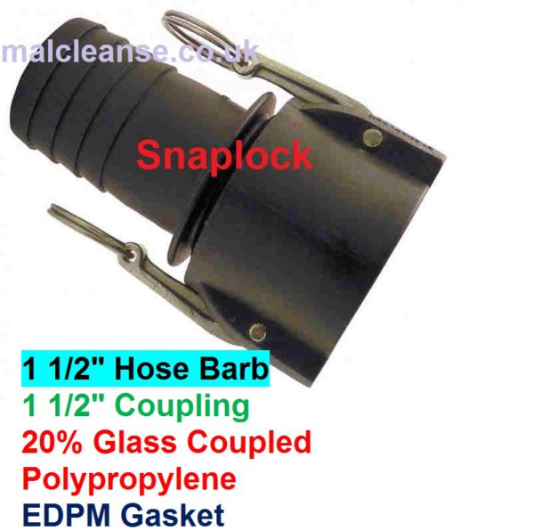 1 1/2" Hose Barb Snaplock Cam Lever Coupler 1 1/2 size - C150-P