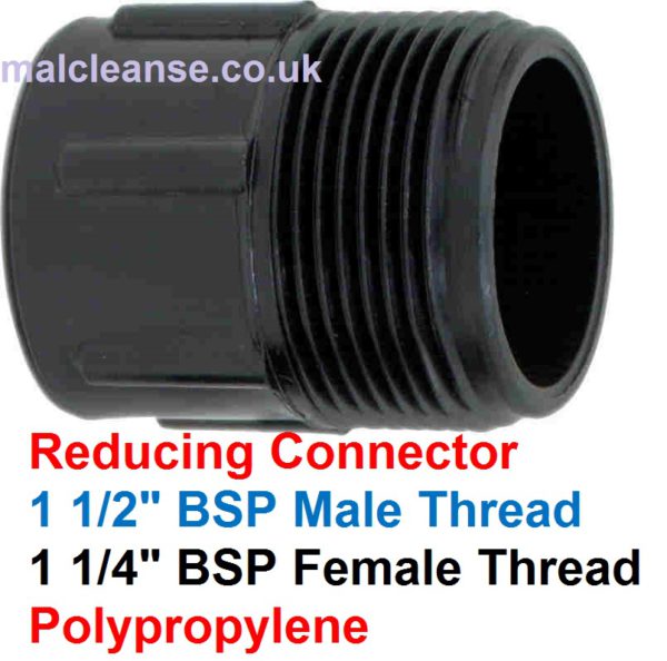 1 1/2" M x 1 1/4" F BSP Polypropylene Reducing Connector 8059351