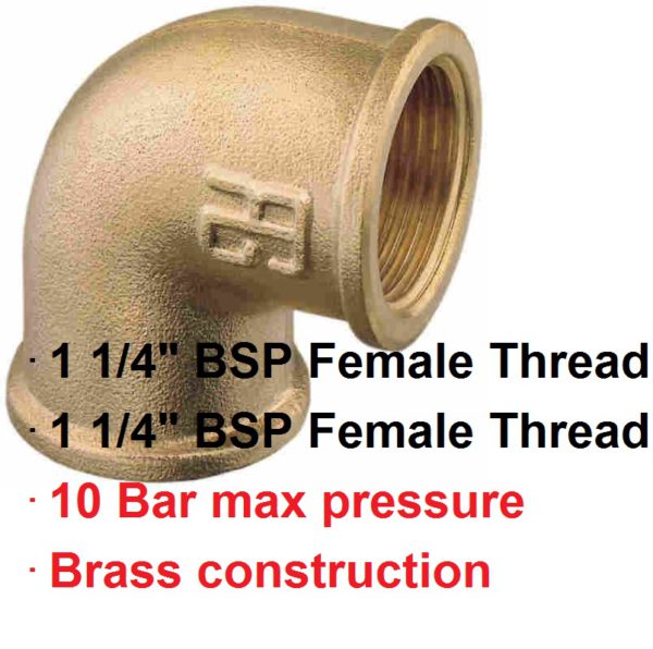 1 1/4" BSP Female Threaded Brass Elbow 1-72540