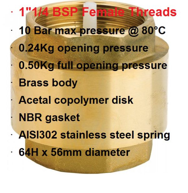 1 1/4" Check Valve NRV 407-1025