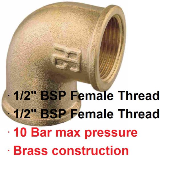 1/2" BSP Female Threaded Brass Elbow 1-72510
