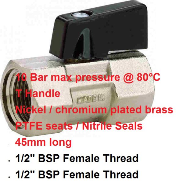 1/2" BSP Female x Female Brass Tap 400-1112