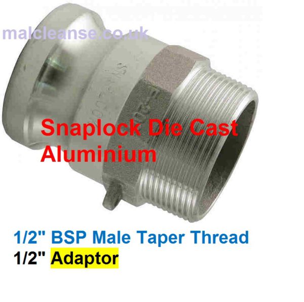 1/2" Male BSP Aluminium Cam Lever Adaptor 1/2 size F050-A