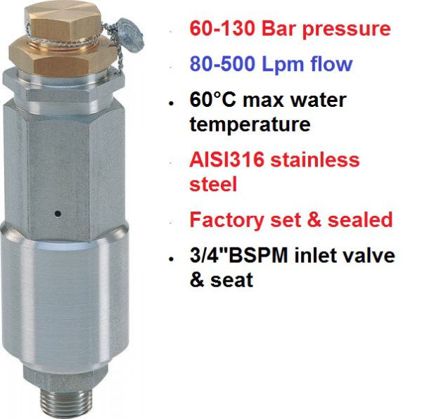 130 Bar 80-500 LPM SX3 Safety Relief Valve SX3/130