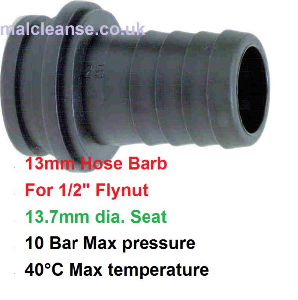 13mm Barb Hose Tail for 1/2" Flynut 8002151