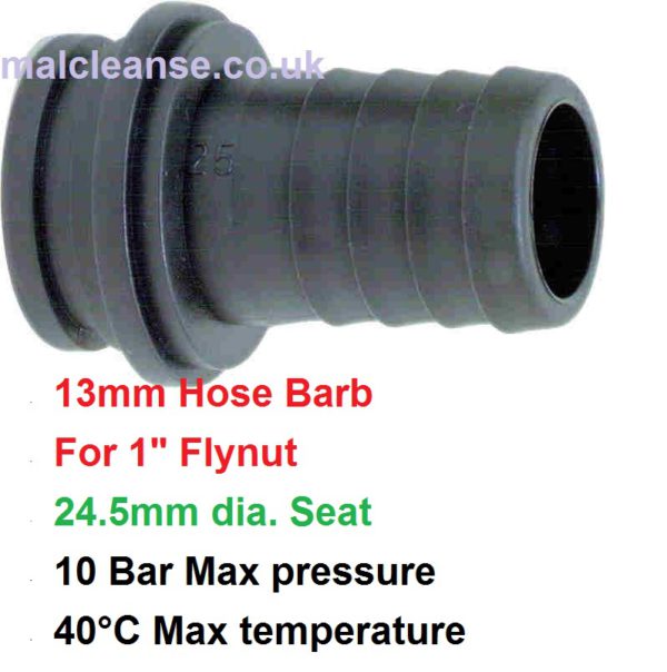 13mm Barb Hose Tail for 1" Flynut 8002250