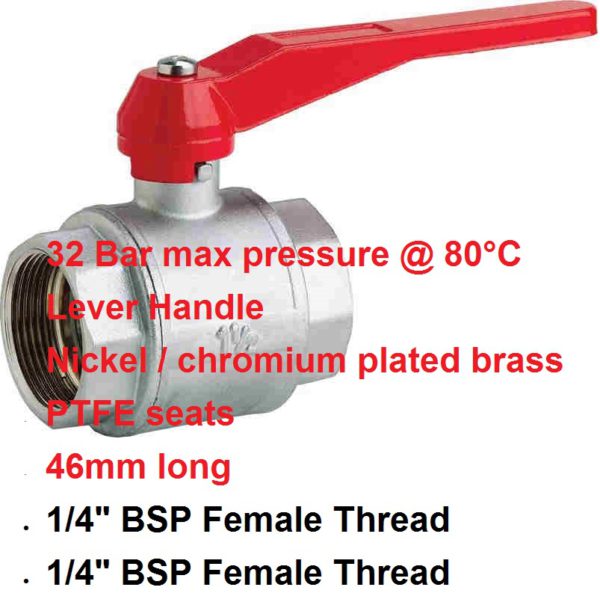 1/4" BSP Female x Female Brass Tap 400-1100