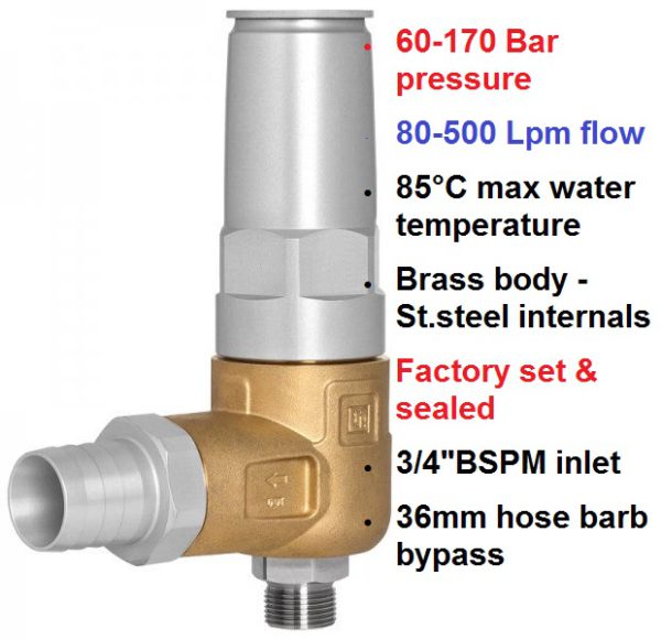 170 Bar 80-500 LPM  Safety Relief Valve S455/170