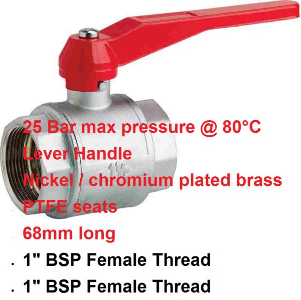 1" BSP Female x Female Brass Tap 400-1104