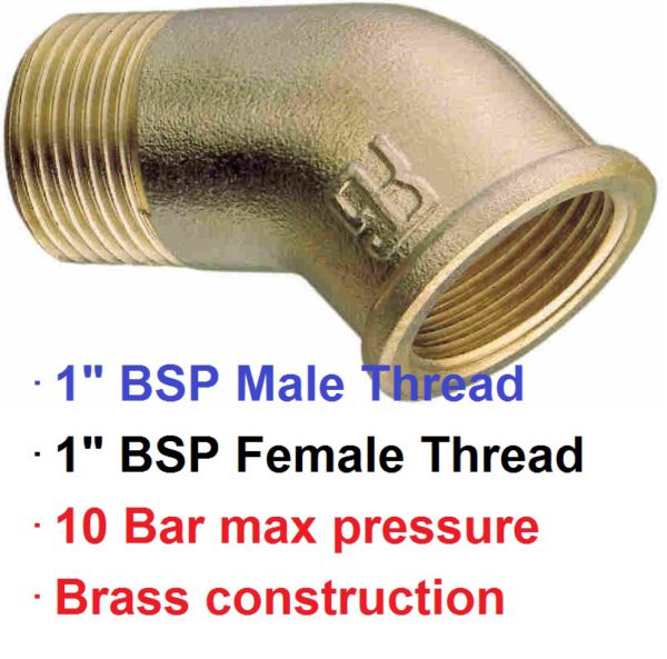 1" BSP M x F 45 deg Brass Elbow 1-72773