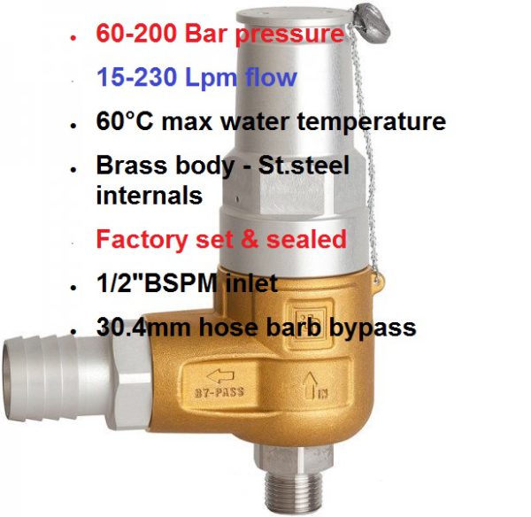 200 Bar 15-230 LPM  Safety Relief Valve S723/200