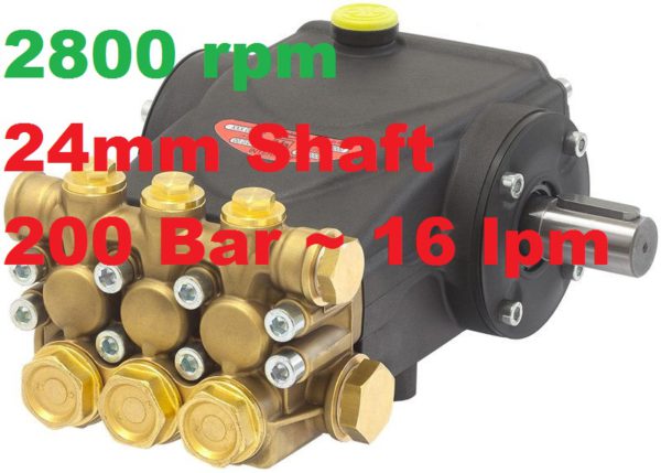 200 Bar 16 lpm Interpump Pump E2D2016M