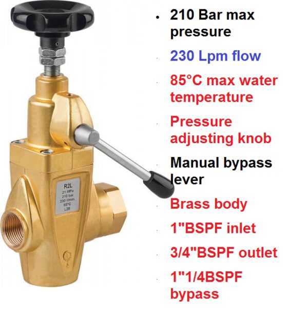 210 Bar 230 LPM Pressure Regulating Valve R2L
