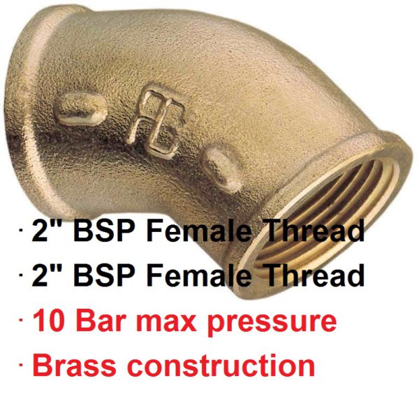 2" BSP Female 45 deg Brass Elbow 1-72716