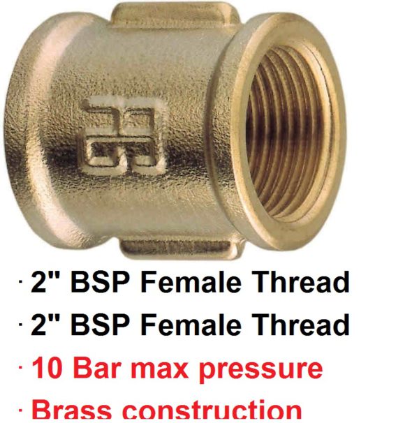 2" BSP Female x Female Brass Coupling 1-72906