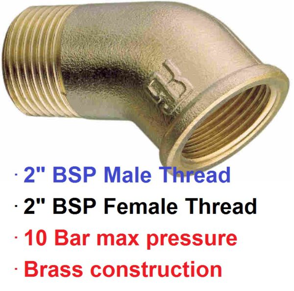 2" BSP M x F 45 deg Brass Elbow 1-72776