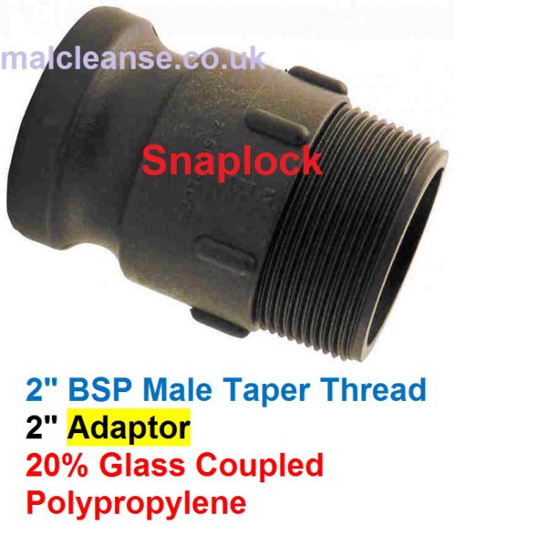 2" Male BSP Snaplock Cam Lever Adaptor 2 size F200-P