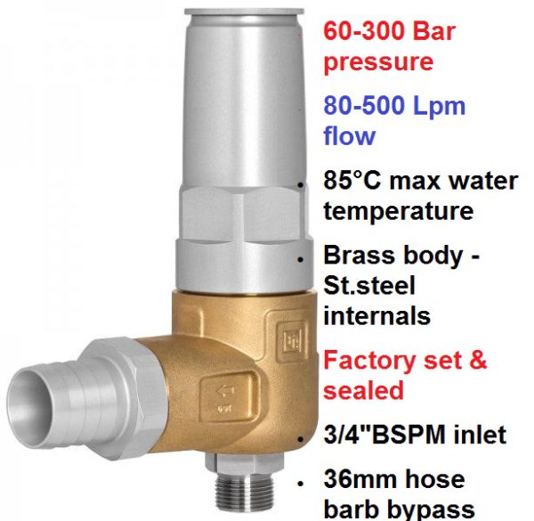 300 Bar 80-500 LPM  Safety Relief Valve S455/300