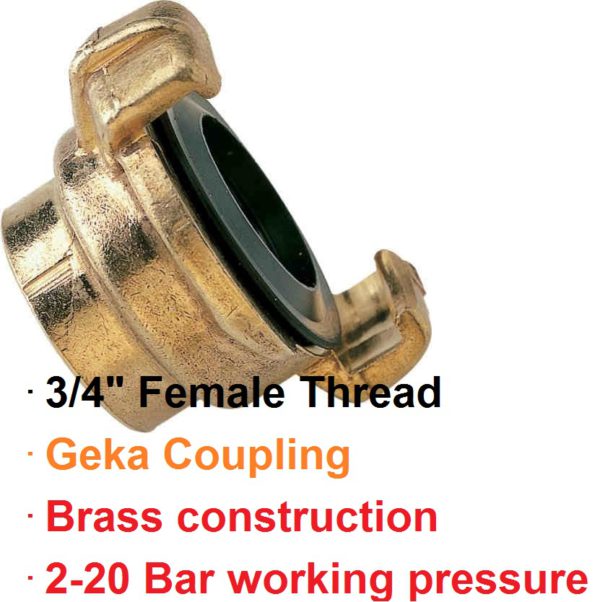 3/4" BSP Female Brass Geka Type Connector 501-1030