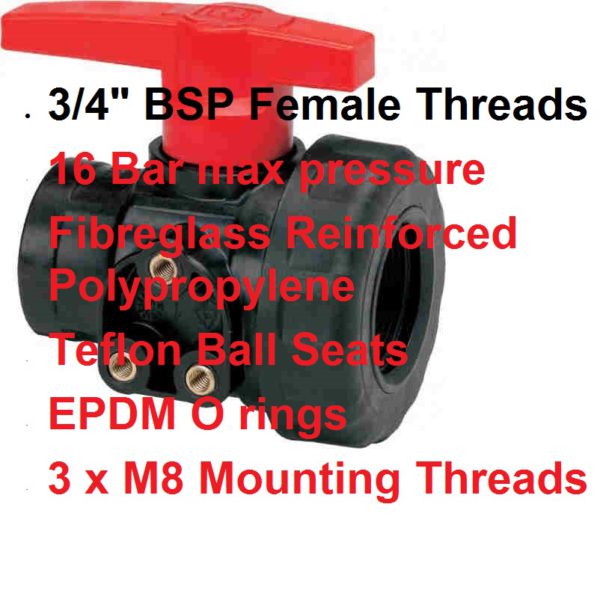 3/4" BSP Female Polypropylene Ball Valve 8215203