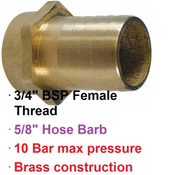 3/4" BSP Female x 5/8" Brass Hose Barb 1-76119