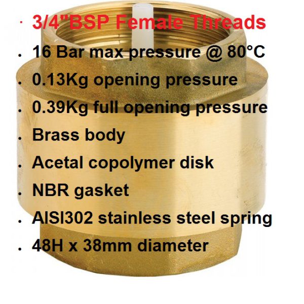 3/4" Check Valve NRV 407-1023