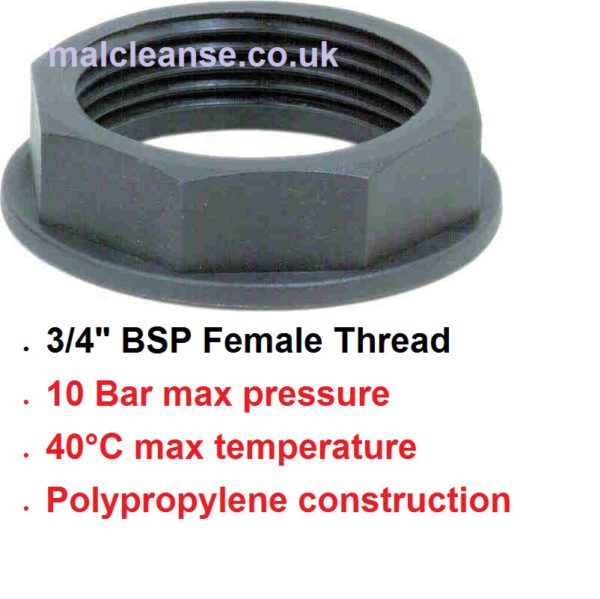 3/4" Female Backnut POLY BSP 8042201