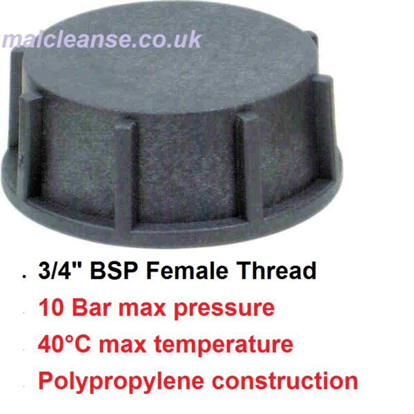 3/4" Female Blanking Cap POLY BSP 8044201