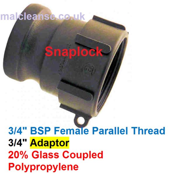 3/4" Female BSP Snaplock Cam Lever Adaptor 3/4 size A075-P