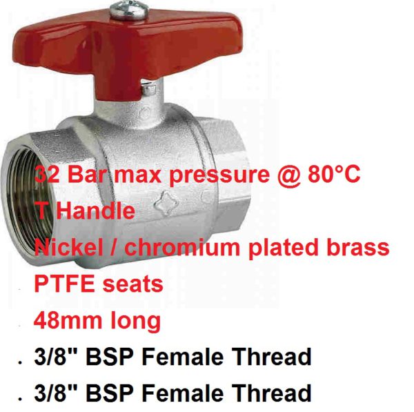 3/8" BSP Female x Female Brass Tap 400-1002