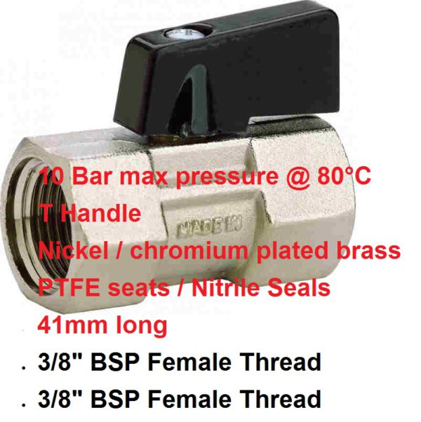 3/8" BSP Female x Female Brass Tap 400-1111