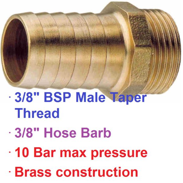 3/8" BSP Male x 3/8" Brass Hose Barb 1-76000