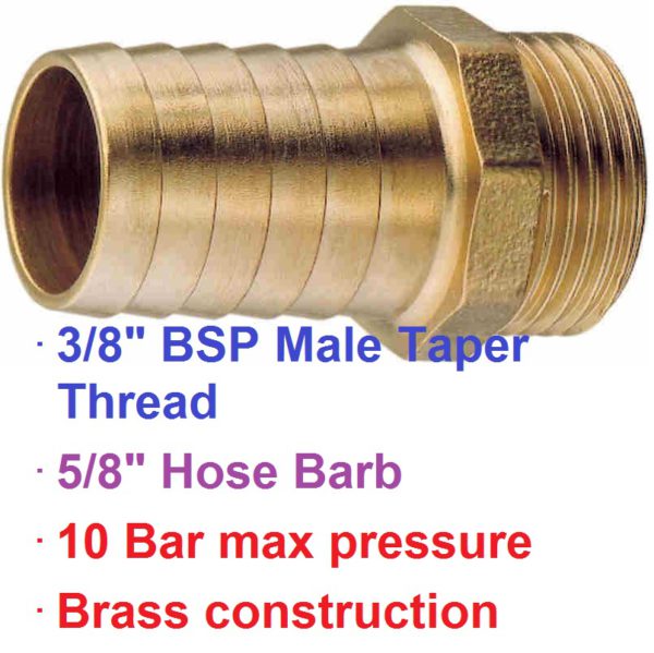 3/8" BSP Male x 5/8" Brass Hose Barb 1-76004
