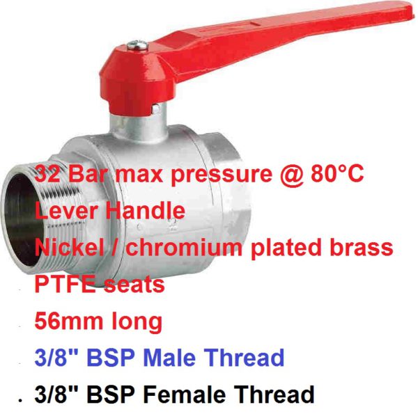 3/8" BSP Male x Female Brass Tap 400-1010