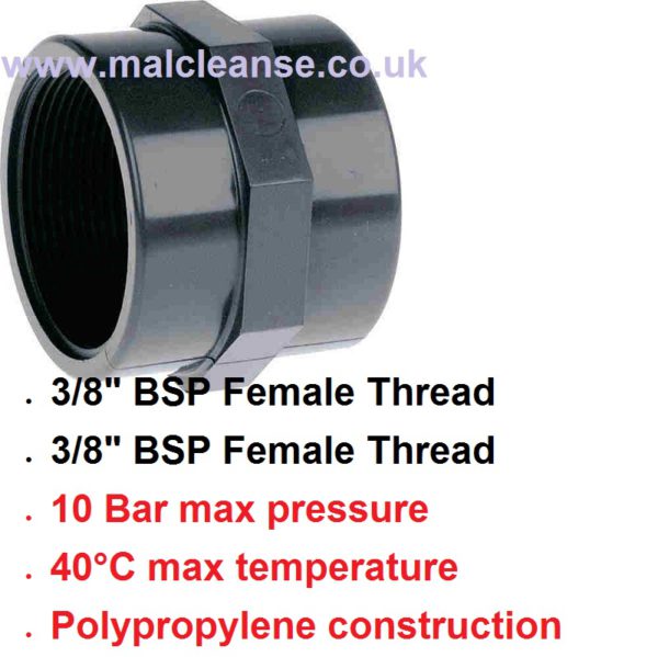 3/8" F x 3/8" F Socket POLY BSP 8054101