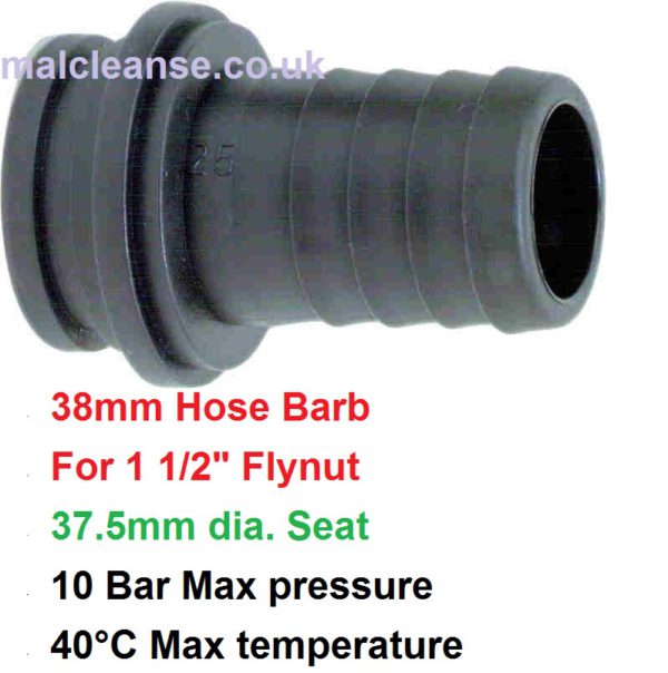 38mm Barb Hose Tail for 1 1/2" Flynut 8002354