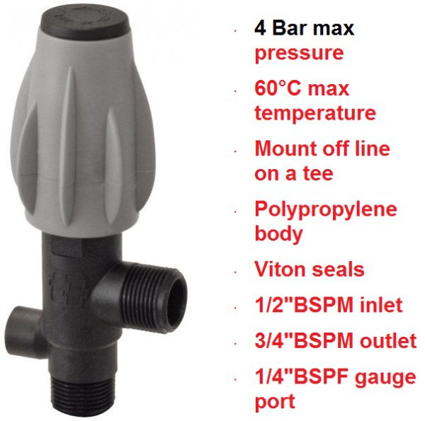 4 Bar Max x 1/2"Pressure Regulating Valve 8384043