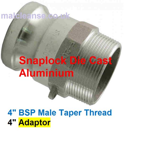 4" Male BSP Aluminium Cam Lever Adaptor 4 size F400-A