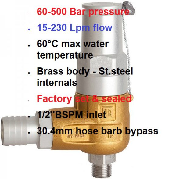 500 Bar 15-230 LPM  Safety Relief Valve S723/500