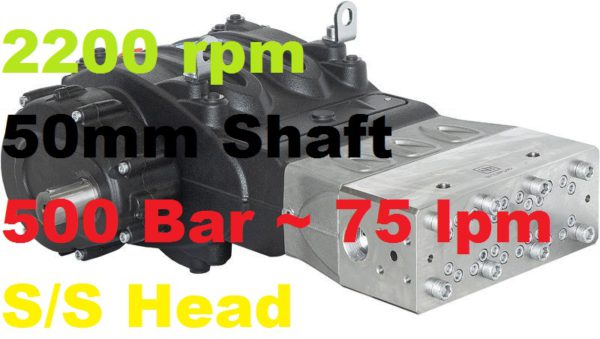 500 Bar 76 lpm Pratissoli Pump SM24-GB22