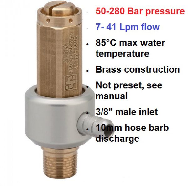 50-280 Bar 7-41 LPM S284 Safety Relief Valve S284