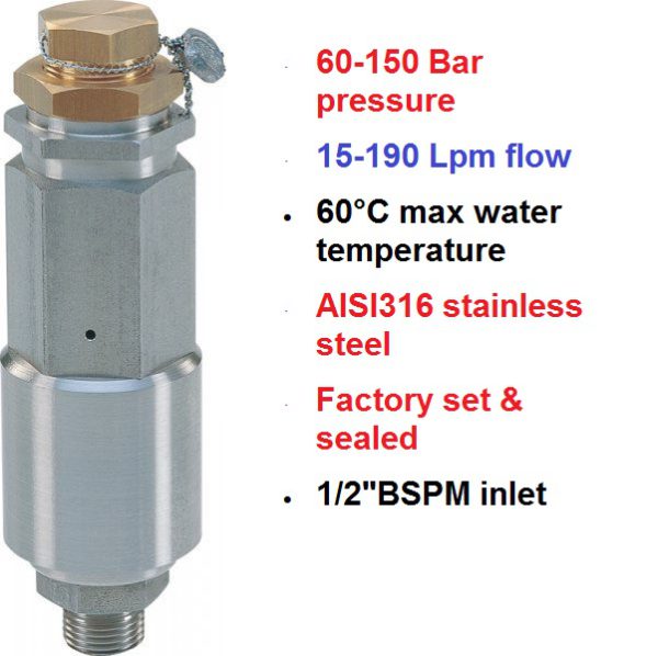 150 Bar 15-190 LPM SX2 Safety Relief Valve SX2/150