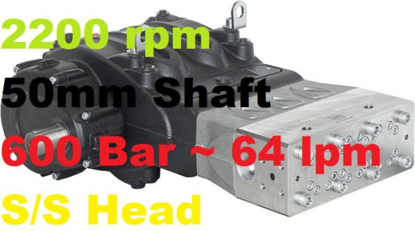 600 Bar 64 lpm Pratissoli Pump SM22-GB22