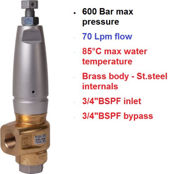 600 Bar 70 LPM Pressure Regulating Valve R1/600