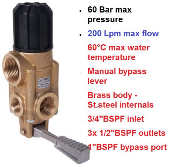 60 Bar 200 LPM Pressure Regulating Valve TIMAX