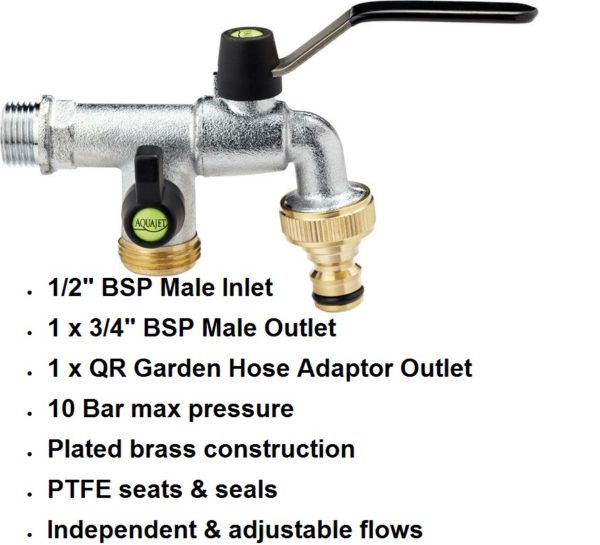 Garden Tap Twin Outlet - 400-1024