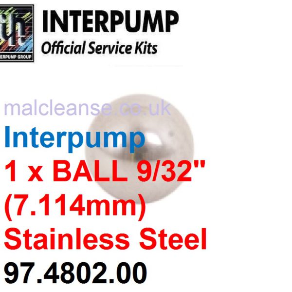 Interpump Stainless Steel Ball 9/32" (7.114mm) - 97.4802.00